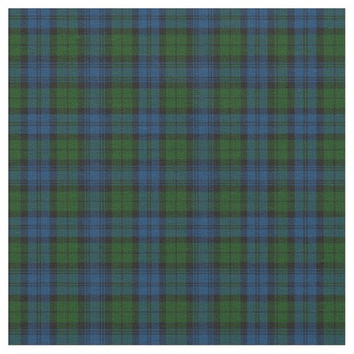 Plaid Clan Campbell Military Tartan Green Black Fabric