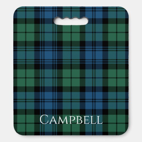 Plaid Clan Campbell Tartan Green Black Blue Custom Seat Cushion