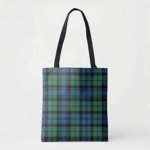 Plaid Clan Campbell Tartan Green Blue Black Check Tote Bag