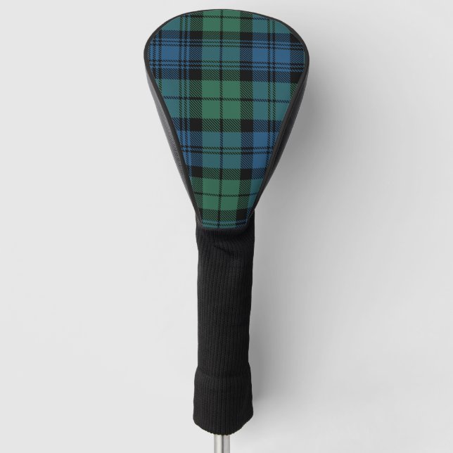 Plaid Clan Campbell Tartan Green Check Golf Head Cover (Front)