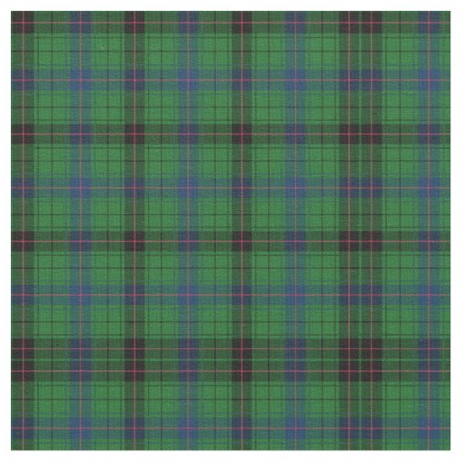 Plaid Clan Davidson Tartan Green Black Check Fabric