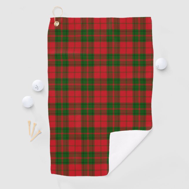 Plaid Clan Drummond Red Green Check Tartan Golf Towel (InSitu)