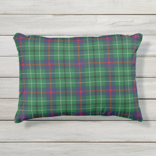 Plaid Clan Duncan Green Purple Check Tartan Outdoor Pillow