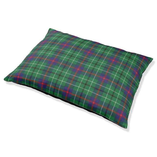 Plaid Clan Duncan Tartan Green Check Pet Bed (Angled)