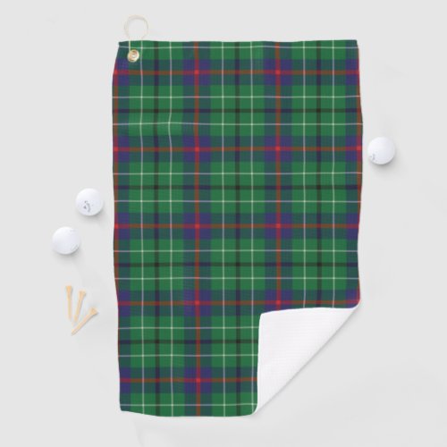 Plaid Clan Duncan Tartan Pattern Green Red Black Golf Towel