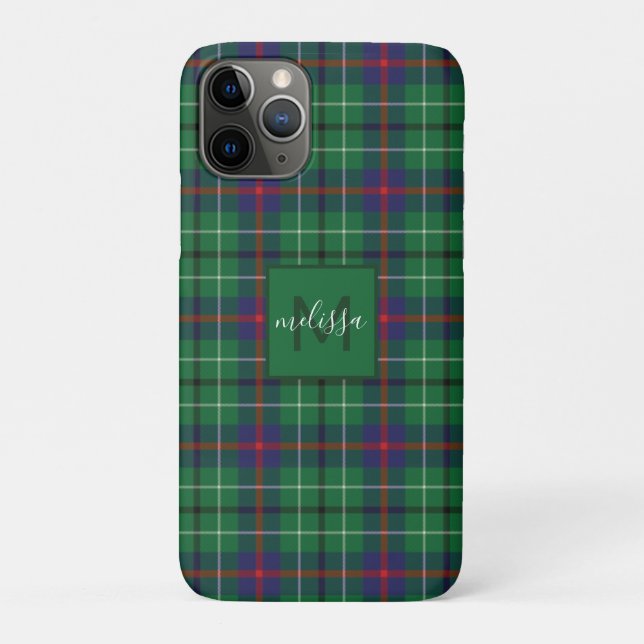 Plaid Clan Duncan Tartan Personalized Monogram Case-Mate iPhone Case (Back)