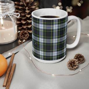 Plaid Clan Gordon Green White Tartan Coffee Mug