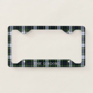Plaid Clan Gordon Personalized Rustic Tartan License Plate Frame