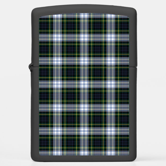 Plaid Clan Gordon Tartan Green White Check Zippo Lighter (Front)