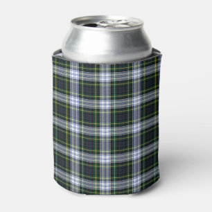 Plaid Clan Gordon Tartan Green White Purple Check Can Cooler