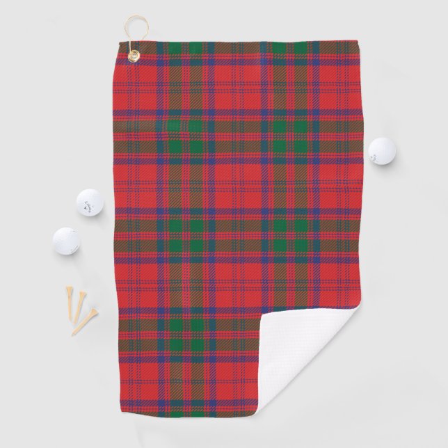 Plaid Clan Grant Red Blue Green Check Tartan Golf Towel (InSitu)