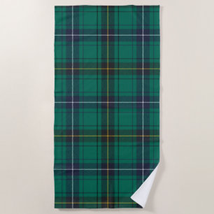 Plaid Clan Henderson Green Check Tartan Beach Towel