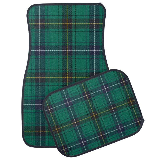 Plaid Clan Henderson Green Check Tartan Car Floor Mat (Set)