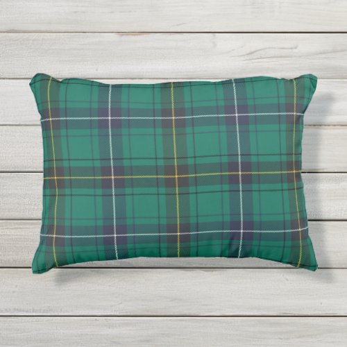 Plaid Clan Henderson Green Checkered Tartan Outdoor Pillow