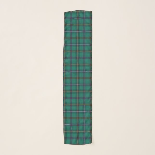 Plaid Clan Henderson Green Tartan Scarf (Front)