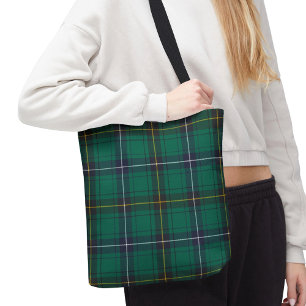 Plaid Clan Henderson Tartan Green Blue Check Tote Bag