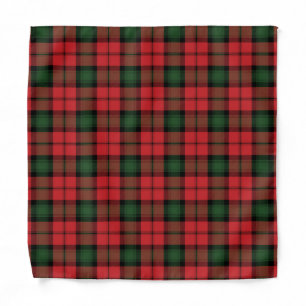 Plaid Clan Kerr Red and Green Rustic Tartan Bandana