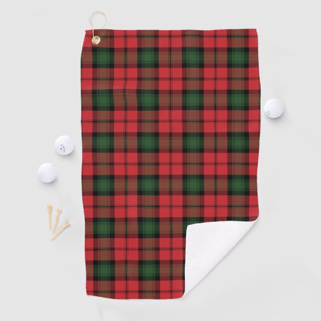 Plaid Clan Kerr Red Green Black Check Tartan Golf Towel (InSitu)