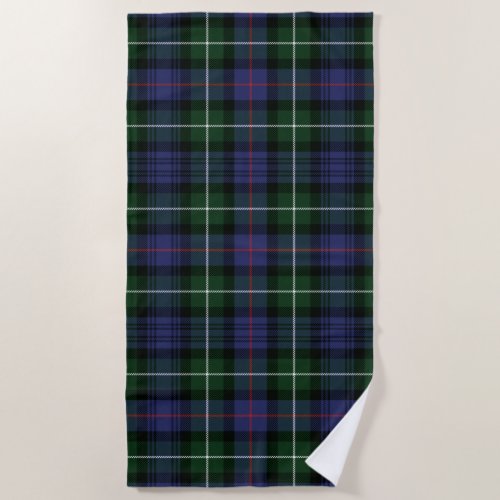 Plaid Clan MacKenzie Green Purple Check Tartan Beach Towel