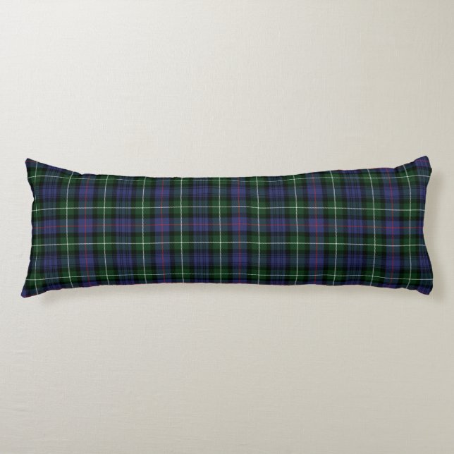 Plaid Clan MacKenzie Green Purple Check Tartan Body Pillow (Front)