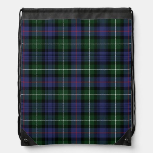 Plaid Clan MacKenzie Green Purple Check Tartan Drawstring Bag