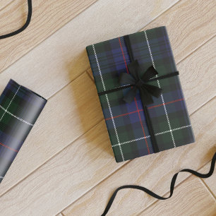 Plaid Clan MacKenzie Green Purple Holiday Plaid Wrapping Paper