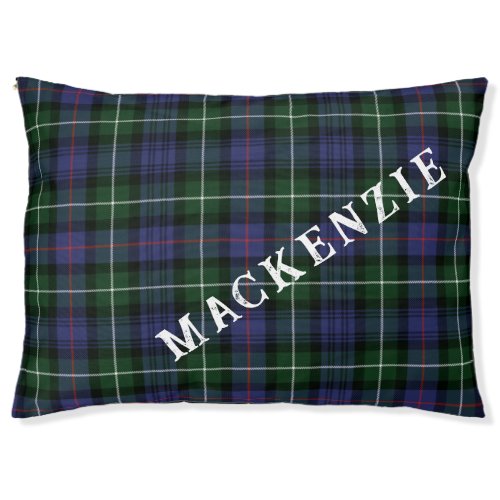 Plaid Clan MacKenzie Green Purple Tartan Rustic Pet Bed