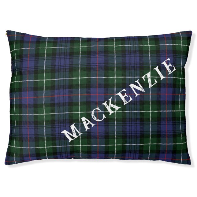 Plaid Clan MacKenzie Green Purple Tartan Rustic Pet Bed (Front)