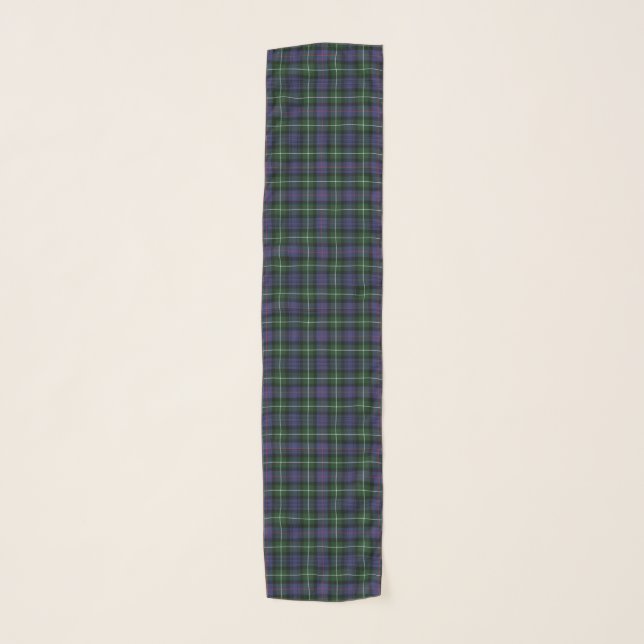 Plaid Clan MacKenzie Green Purple Tartan Scarf (Front)