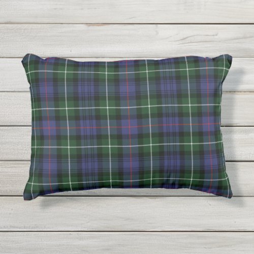 Plaid Clan MacKenzie Purple Green Check Tartan Outdoor Pillow