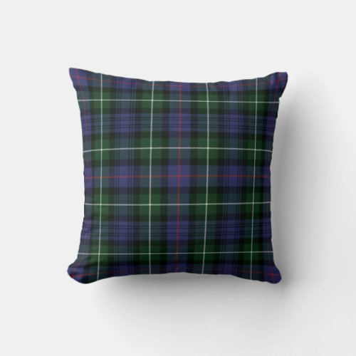 Plaid Clan MacKenzie Purple Green Check Tartan Throw Pillow