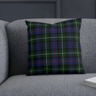 Plaid Clan MacKenzie Purple Green Tartan Rustic Throw Pillow