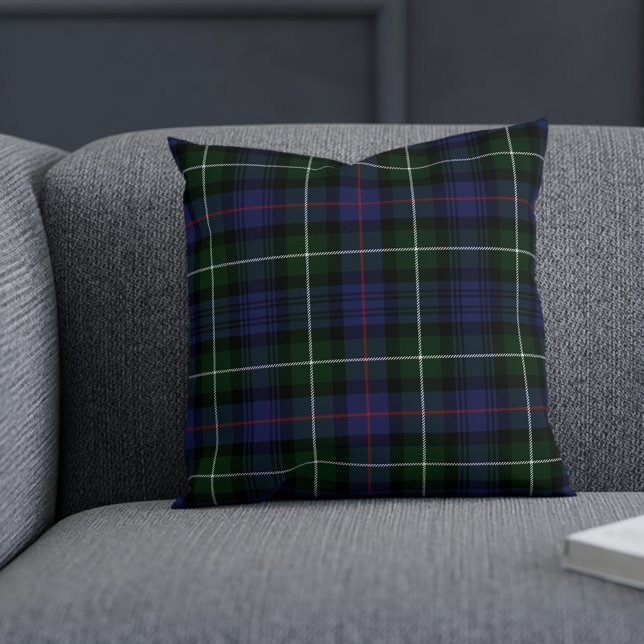 Plaid Clan MacKenzie Purple Green Tartan Rustic Throw Pillow (Rustic Plaid Elegant MacKenzie Tartan Throw Pillow)