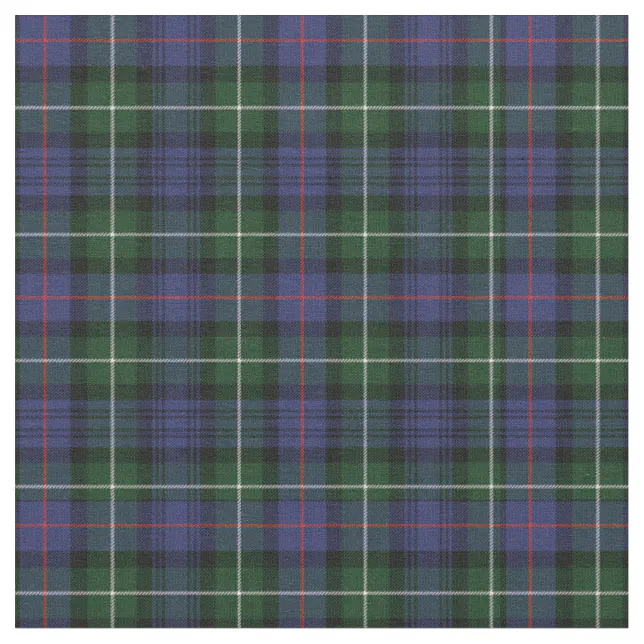 Plaid Clan MacKenzie Tartan Green Purple Check Fabric | Zazzle