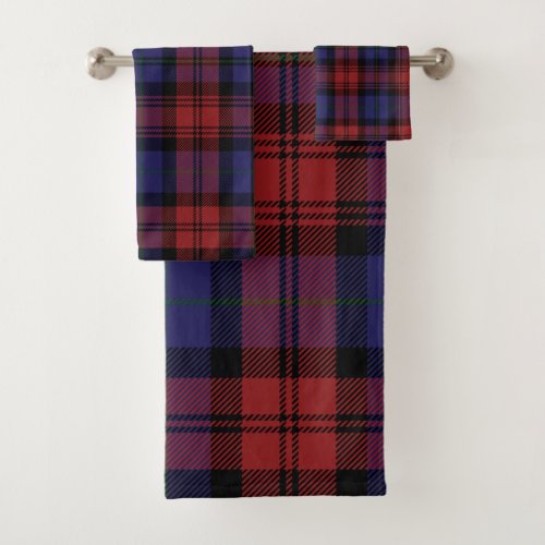 Plaid Clan MacLachlan Purple Black Check Tartan Bath Towel Set