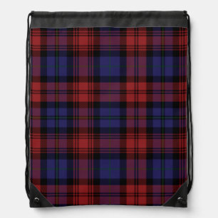 Plaid Clan MacLachlan Purple Black Check Tartan Drawstring Bag
