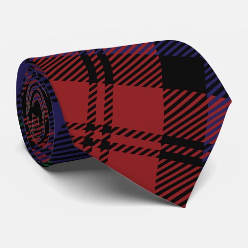 Plaid Clan MacLachlan Purple Red Check Tartan Neck Tie