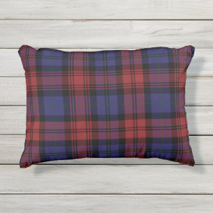 Plaid Clan MacLachlan Red Purple Check Tartan Outdoor Pillow