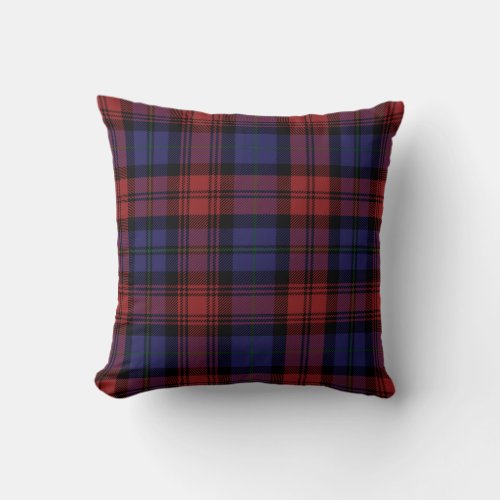 Plaid Clan MacLachlan Red Purple Tartan Throw Pillow