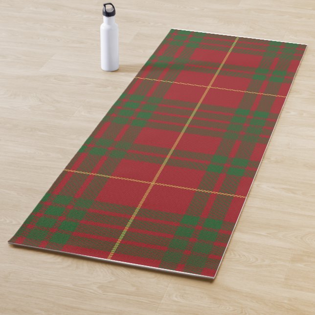Plaid Clan MacTavish Red Green Check Tartan Yoga Mat (In Situ)