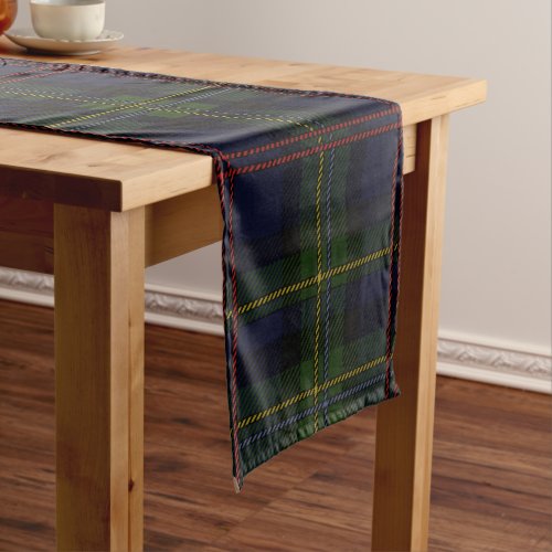 Plaid Clan Malcolm Green Rustic Tartan Short Table Runner