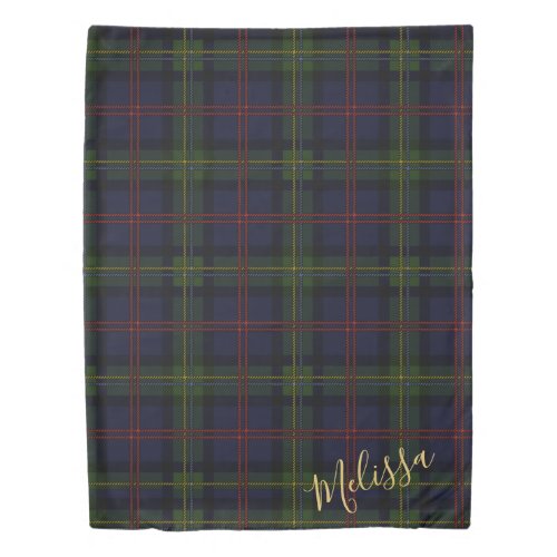 Plaid Clan Malcolm Monogram Tartan Duvet Cover