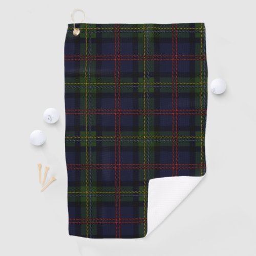 Plaid Clan Malcolm Purple Green Black Check Tartan Golf Towel