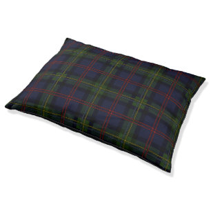 Plaid Clan Malcolm Purple Green Black Check Tartan Pet Bed