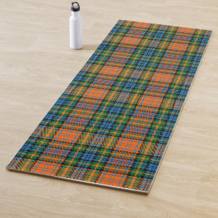 Plaid Clan Murray Orange Blue Green Check Tartan Yoga Mat