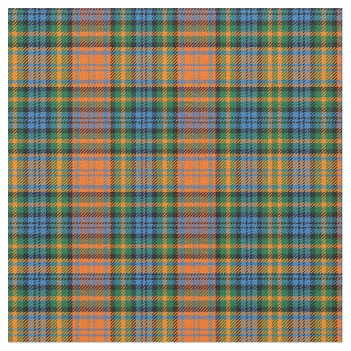 Plaid Clan Murray Tartan Orange Blue Green Check Fabric