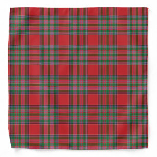 Plaid Clan Red Green Elegant Tartan Bandana