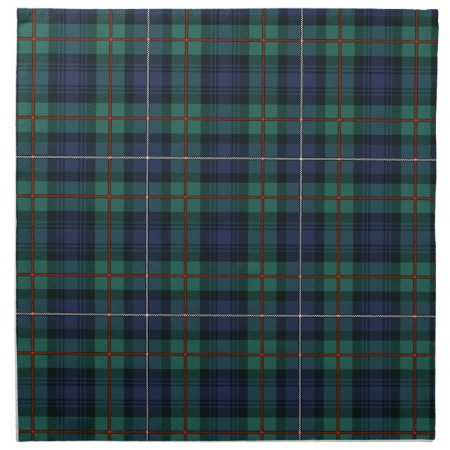 Plaid Clan Robertson Tartan Purple Green Check  Cloth Napkin (Front)