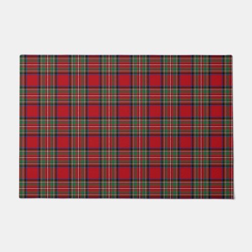 Plaid Clan Stewart Green Red Blue Check Tartan Doormat