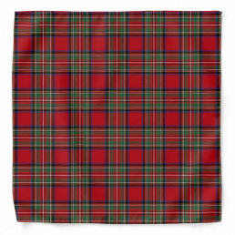 Plaid Clan Stewart Tartan Pattern Green Red Bandana